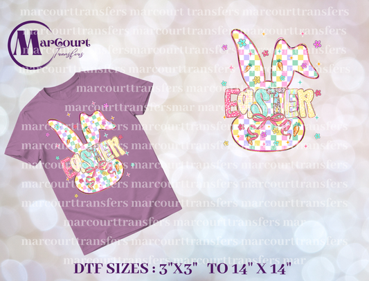 DTF-CHECKERED EASTER BUNNY