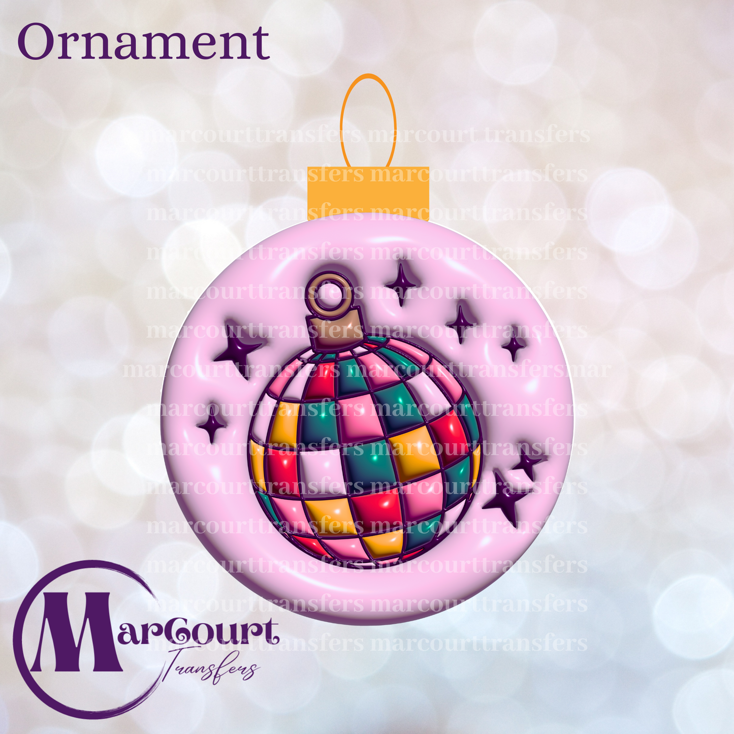 CHECKERED ORNAMENT-UV DTF CUP WRAP