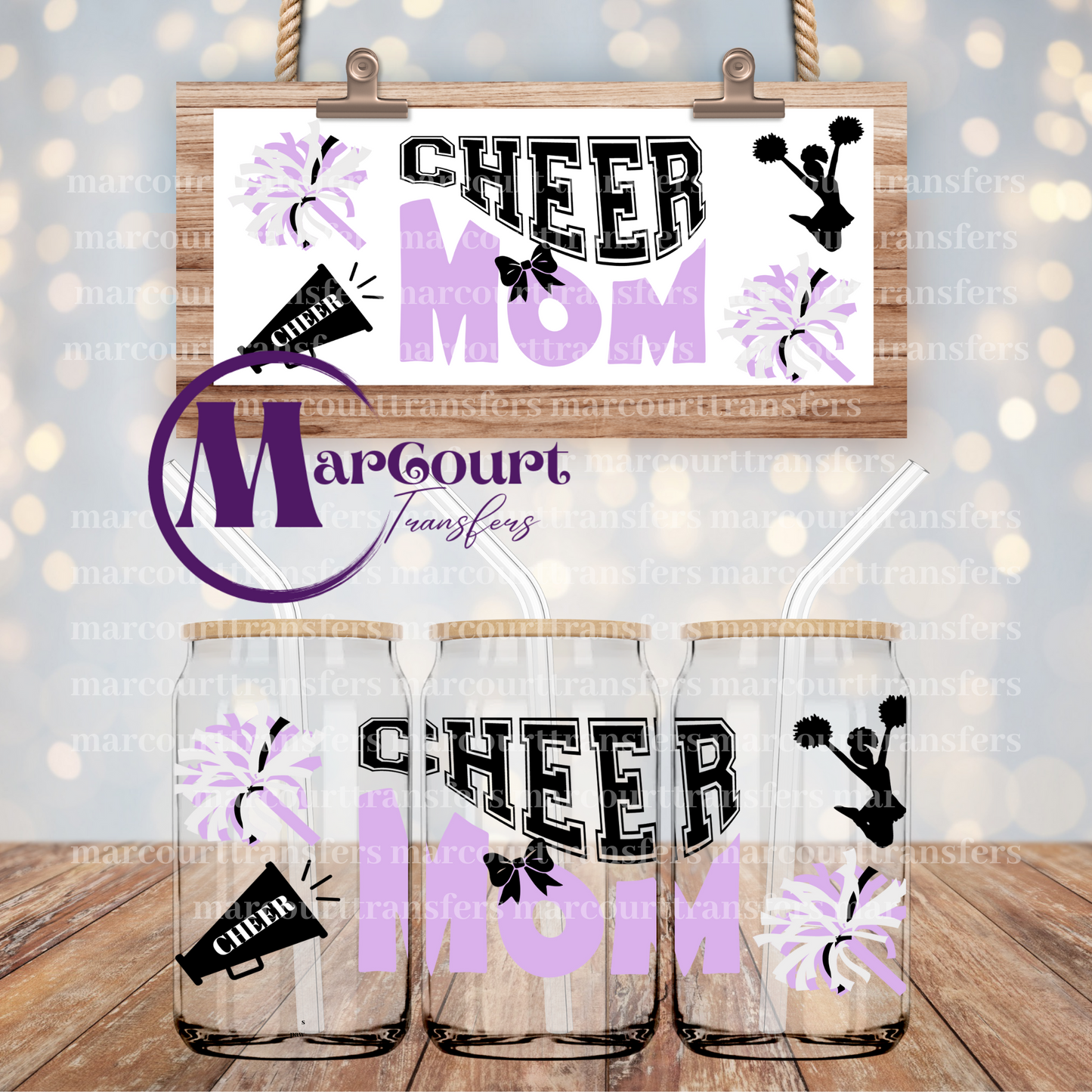 CHEER MOM-16 0Z-UV DTF CUP WRAP