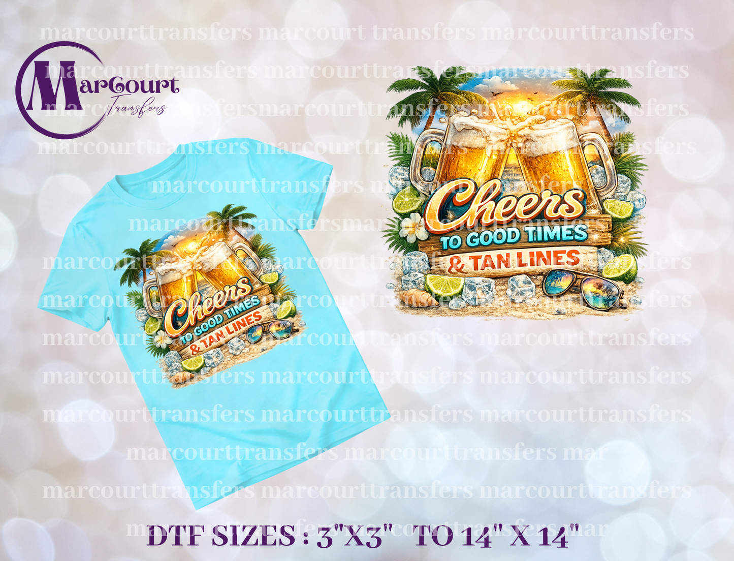 DTF-CHEERS TO GOOD TIMES AND TAN LINES