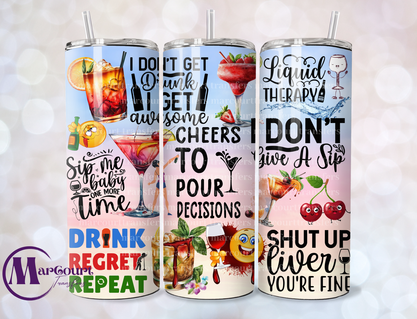 CHEERS TO POUR DECISIONS-SKINNY TUMBLER TRANSFER