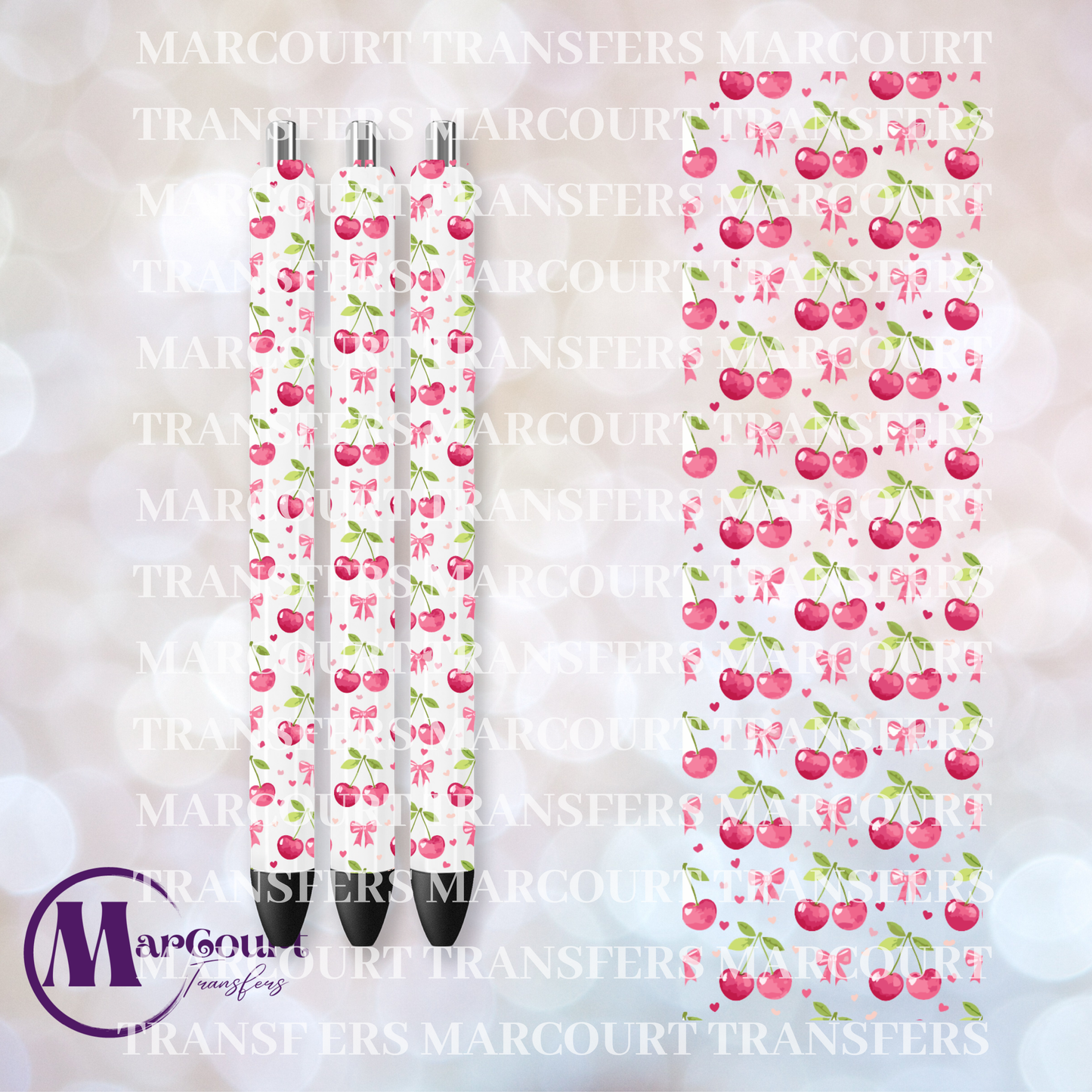CHERRIES AND BOWS PEN 1-UV PEN WRAP