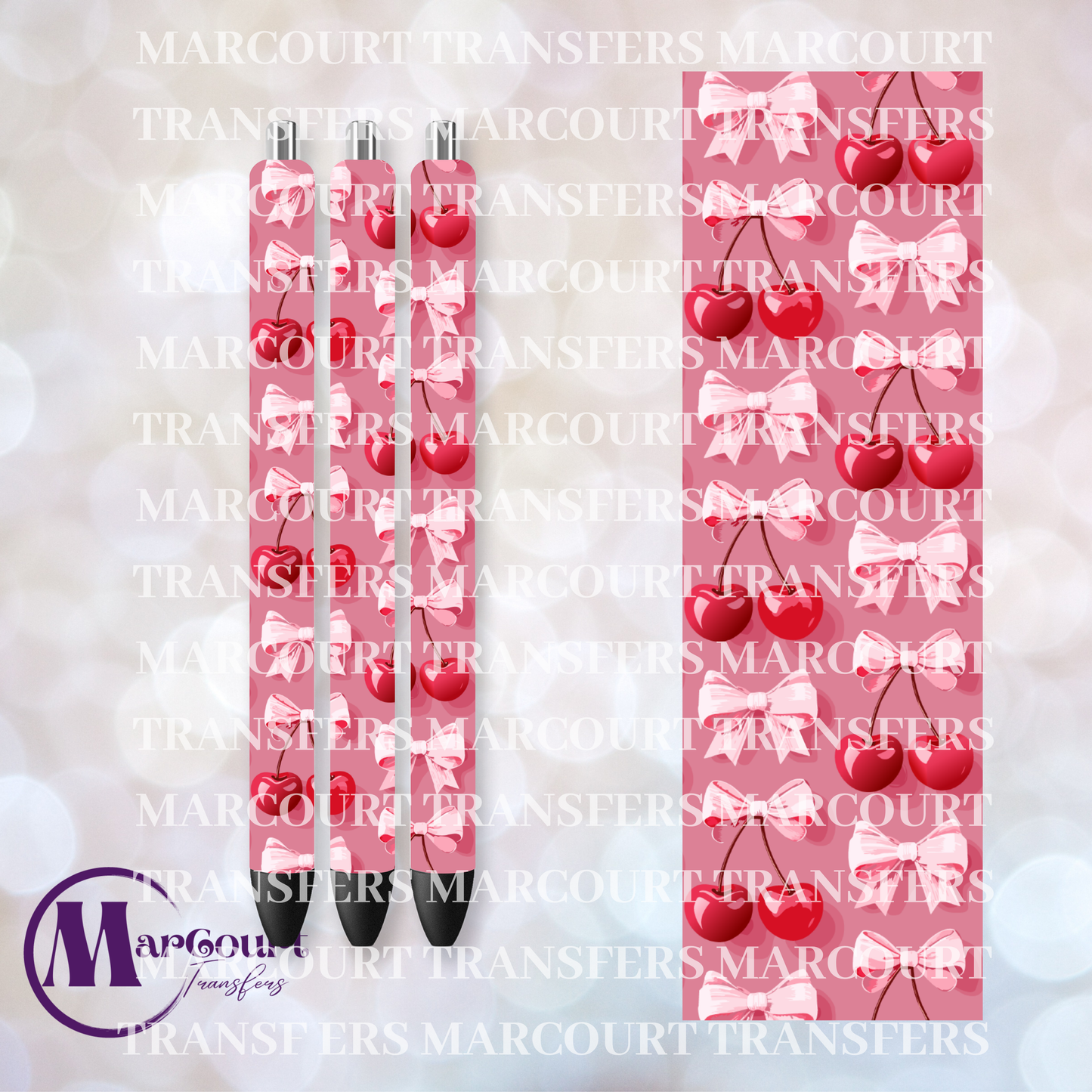 CHERRIES AND BOWS PEN 2-UV PEN WRAP