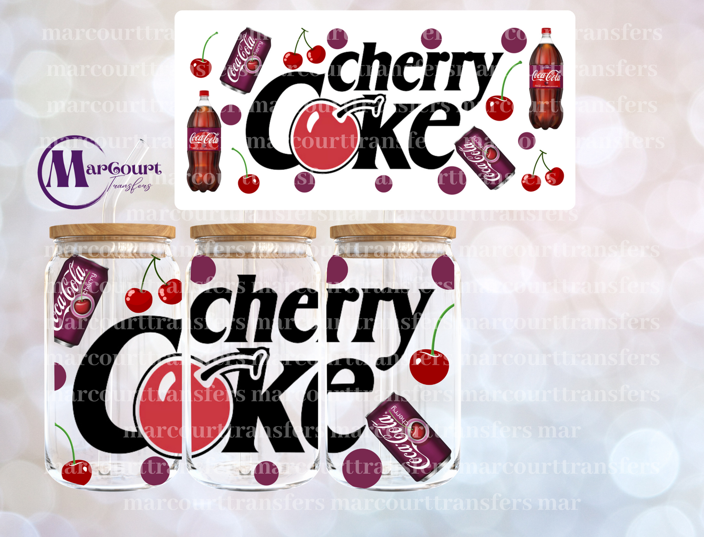 CHERRY COKE-16 0Z-UV DTF CUP WRAP