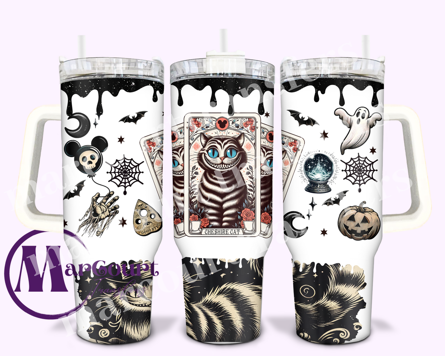 CHESIRE CAT HALLOWEEN-40 0Z-UV DTF CUP WRAP