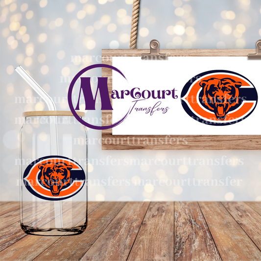 CHICAGO BEARS DECAL- UV DTF CUP WRAP
