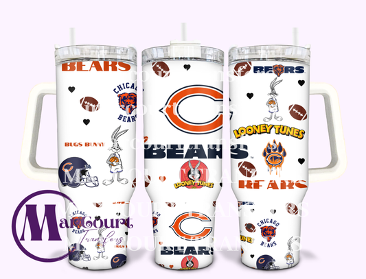 CHICAGO BEARS LOONEY TUNES-40 0Z-UV DTF CUP WRAP
