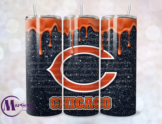 CHICAGO BEARS DRIP-SKINNY UV DTF TRANSFER