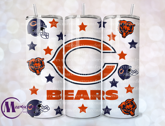 CHICAGO BEARS-20-SKINNY SUBLIMATION TUMBLER TRANSFER