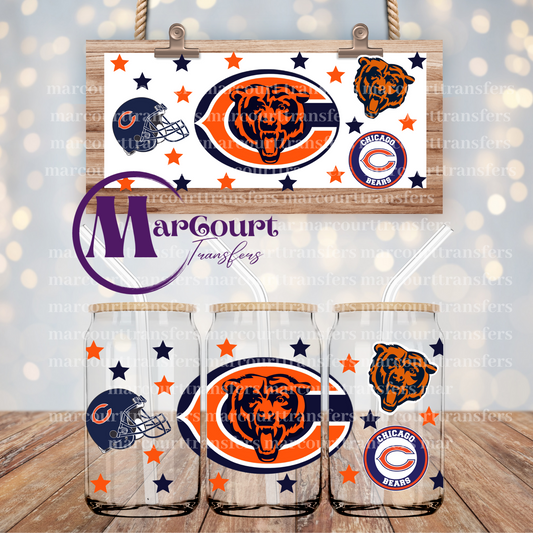 CHICAGO BEARS-16 0Z-UV DTF CUP WRAP