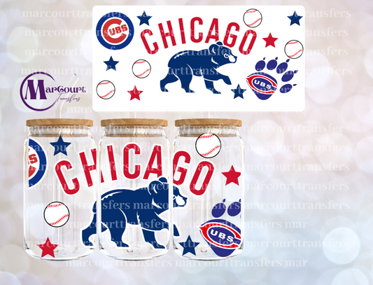 CHICAGO CUBS-16 0Z-UV DTF CUP WRAP