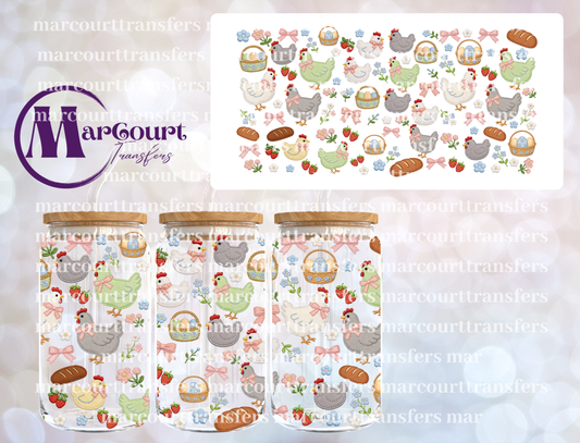 CHICKEN COQUETTE-16 0Z-UV DTF CUP WRAP