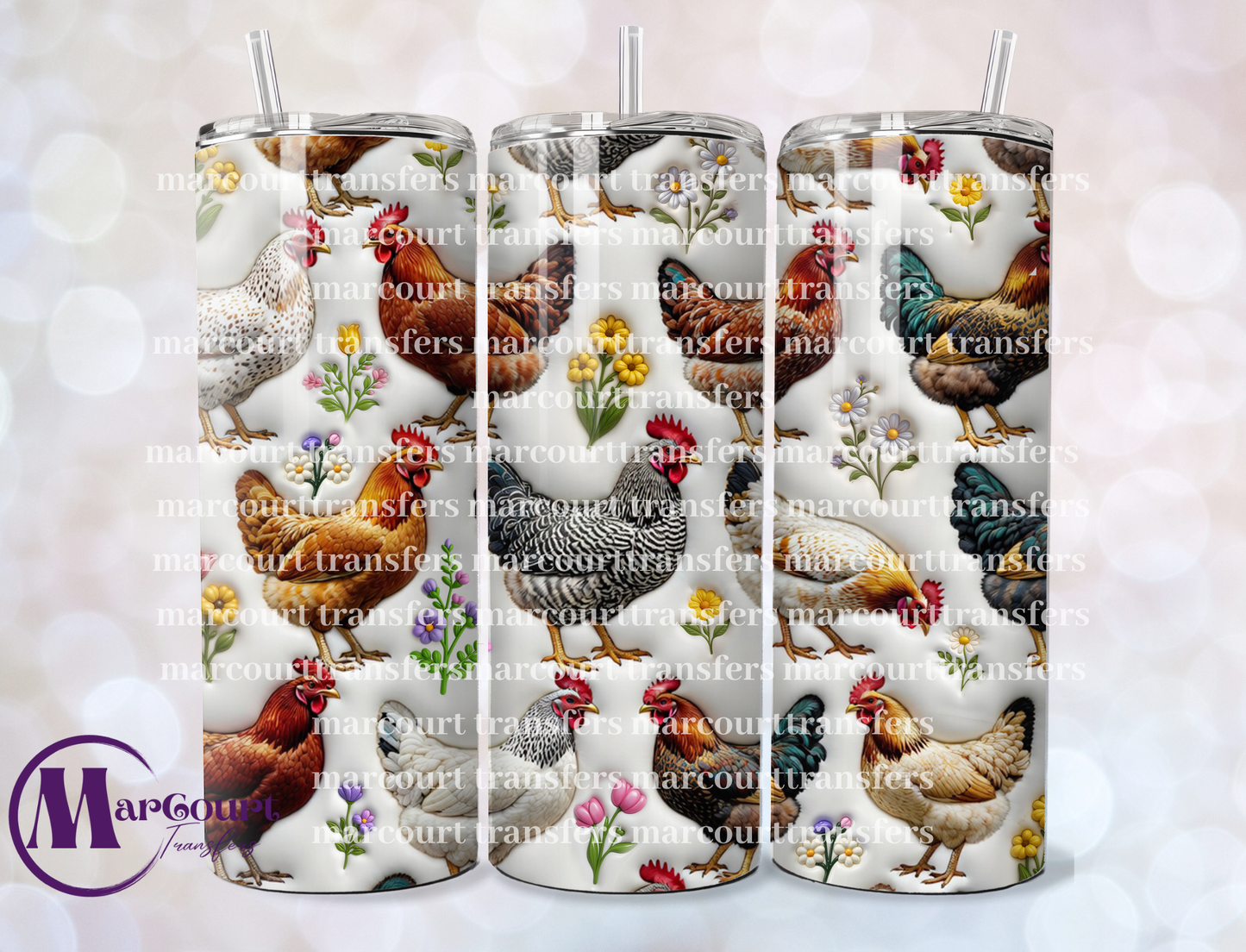 CHICKEN INFLATED-20 OZ-UV DTF CUP WRAP