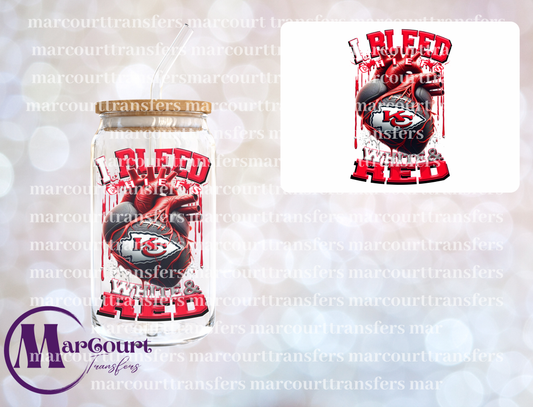 CHIEFS I BLEED WHITE AND RED-DECAL-UV DTF CUP WRAP