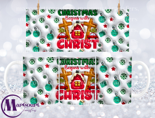 CHRISSTMAS BEGINS WITH CHRIST-MUG TRANSFER