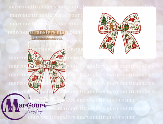 CHRISTMAS BOW-UV DTF CUP WRAP
