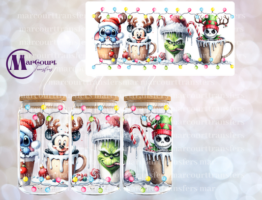 CHRISTMAS CHARACTER DRINKS 2-16 0Z-UV DTF CUP WRAP