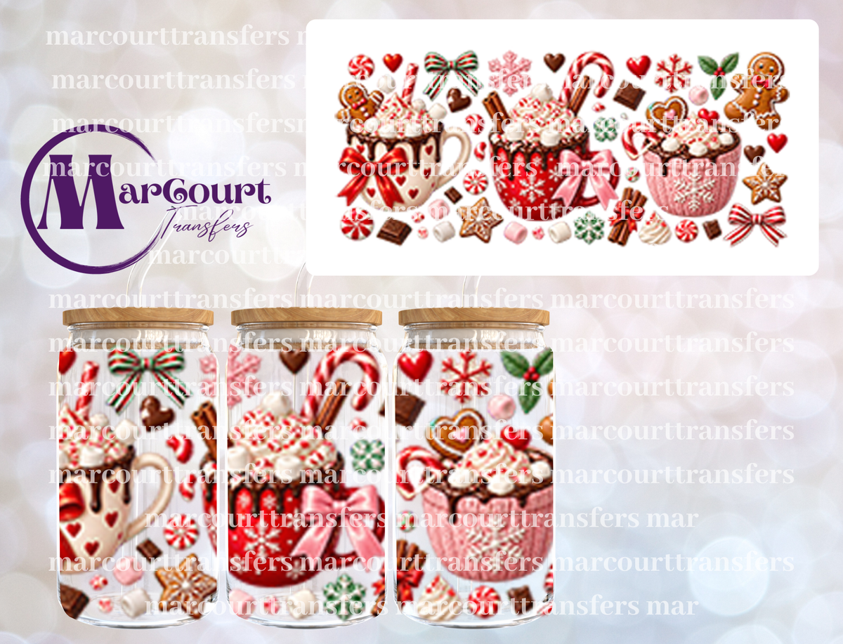 CHRISTMAS COCOA-16 0Z-UV DTF CUP WRAP
