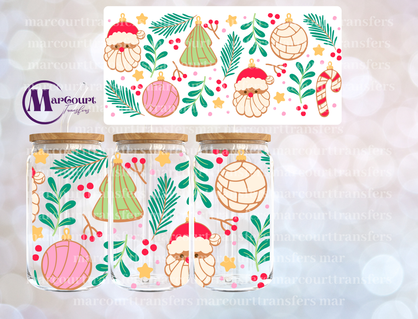 CHRISTMAS CONCHAS-16 0Z-UV DTF CUP WRAP