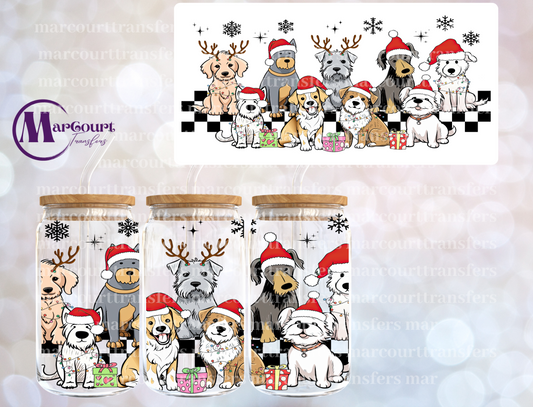 CHRISTMAS DOGS-16 0Z-UV DTF CUP WRAP