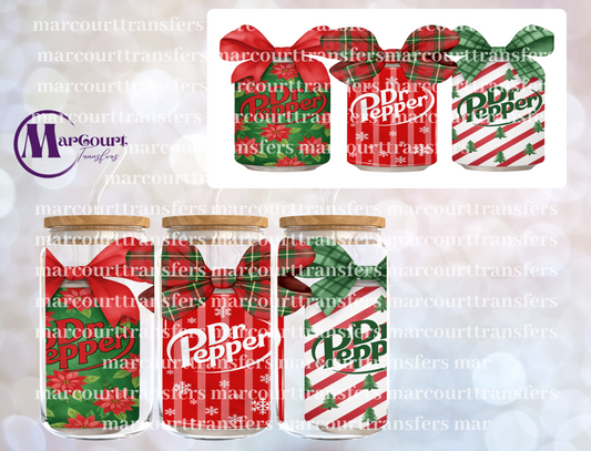 CHRISTMAS DR PEPPER-16 0Z-UV DTF CUP WRAP
