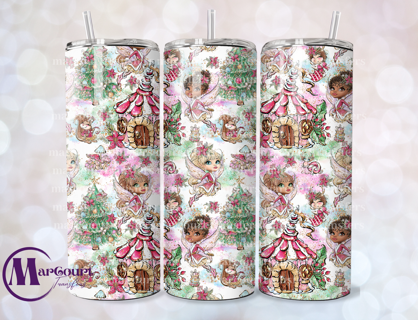 CHRISTMAS FAIRIES-SKINNY TUMBLER TRANSFER