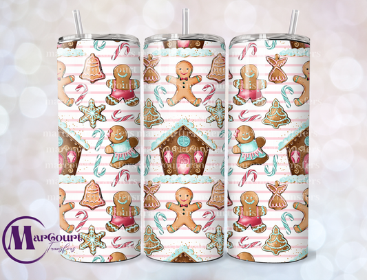 CHRISTMAS GINGERBREAD 20-SKINNY TUMBLER TRANSFER