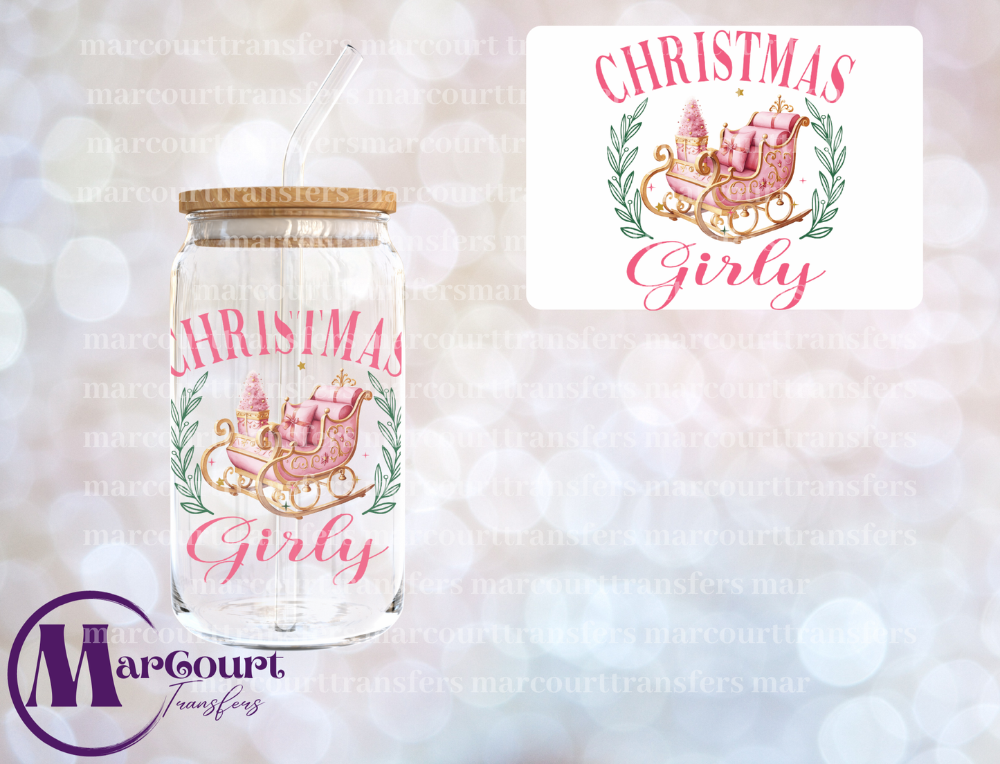 CHRISTMAS GIRLY-DECAL-UV DTF CUP WRAP