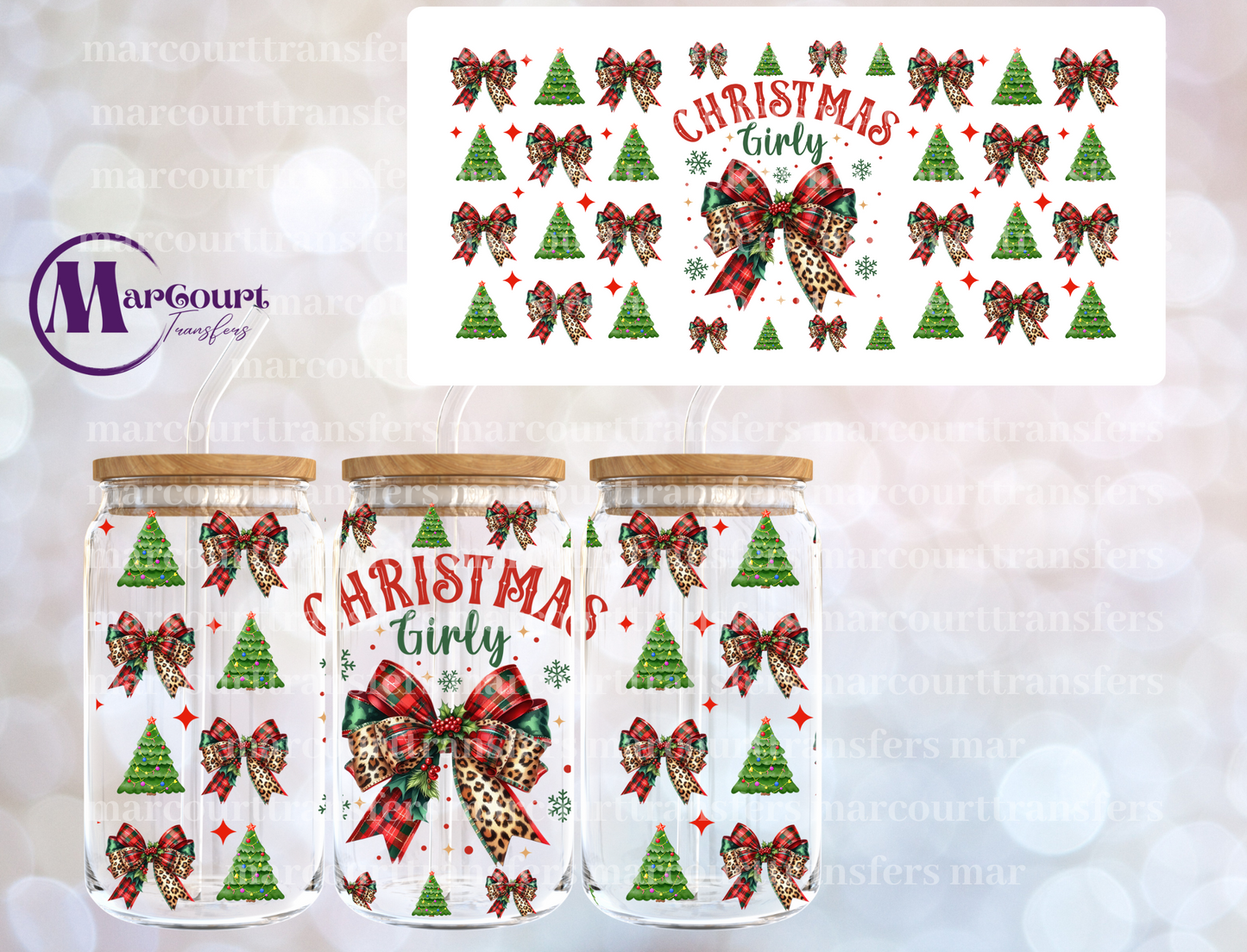 CHRISTMAS GIRLY-16 0Z-UV DTF CUP WRAP