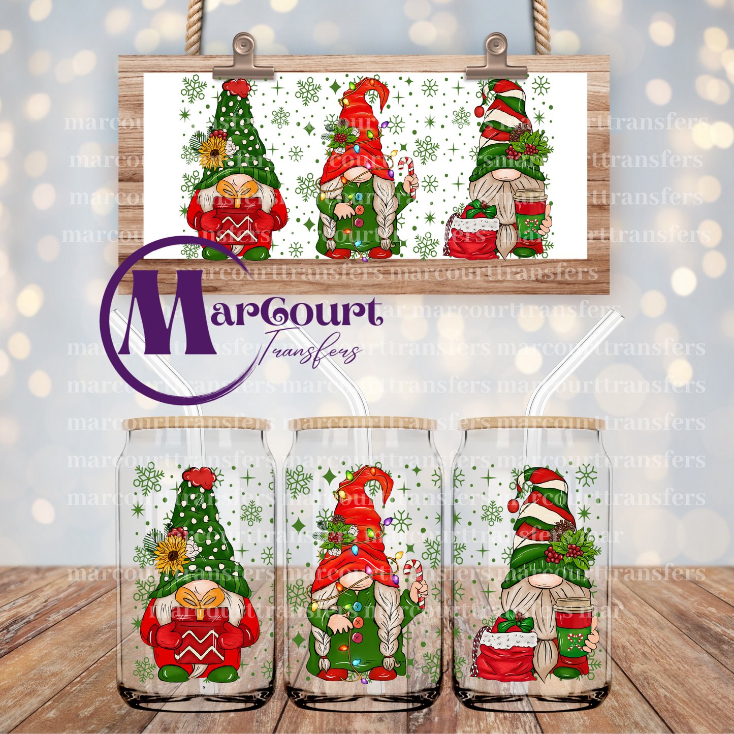 CHRISTMAS GNOMES 2-16 OZ-UV DTF CUP WRAP