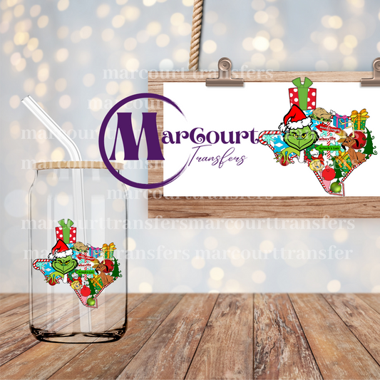 CHRISTMAS GRINCH TEXAS-DECAL-UV DTF CUP WRAP