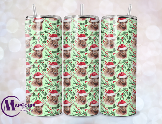 CHRISTMAS HIGHLAND COWS 20-SKINNY TUMBLER TRANSFER