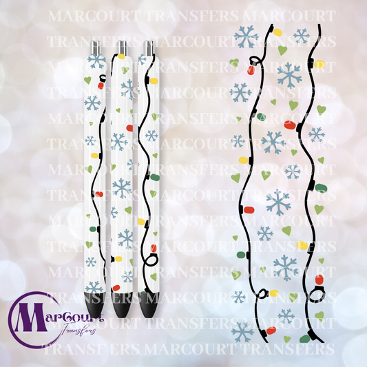 CHRISTMAS LIGHTS AND SNOWFLAKES-UV PEN WRAP