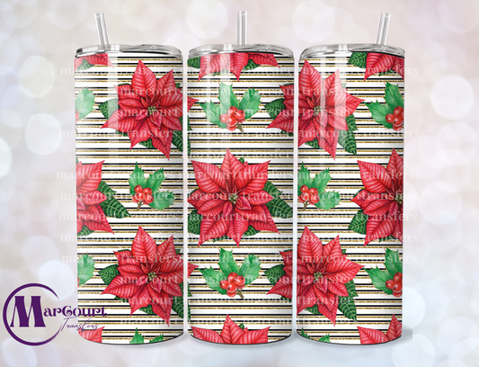 CHRISTMAS POINSETTIA 20-SKINNY TUMBLER TRANSFER