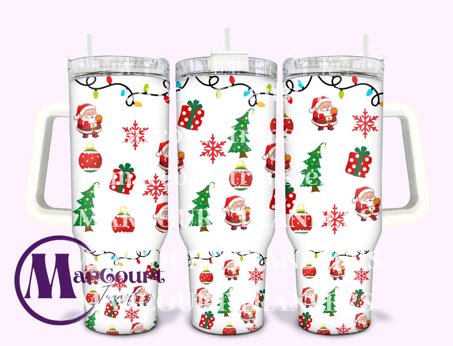 CHRISTMAS SANTA-40 0Z-SUBLIMATION TUMBLER TRANSFER