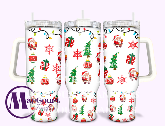 CHRISTMAS SANTA-40 0Z-SUBLIMATION TUMBLER TRANSFER