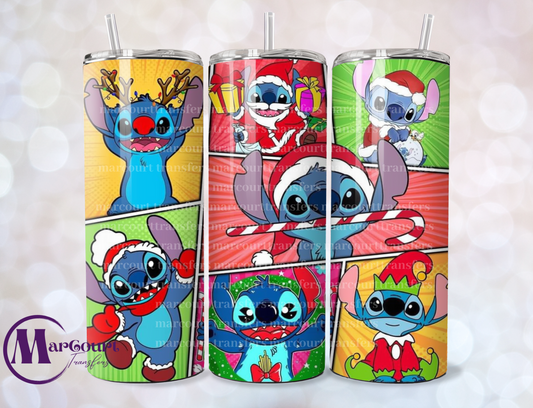 STITCH CHRISTMAS-SKINNY TUMBLER TRANSFER