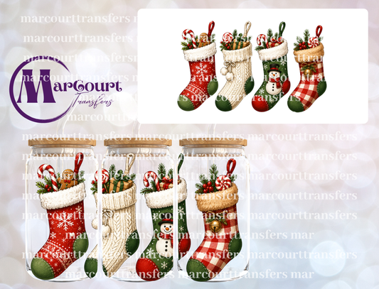 CHRISTMAS STOCKINGS-16 0Z-UV DTF CUP WRAP