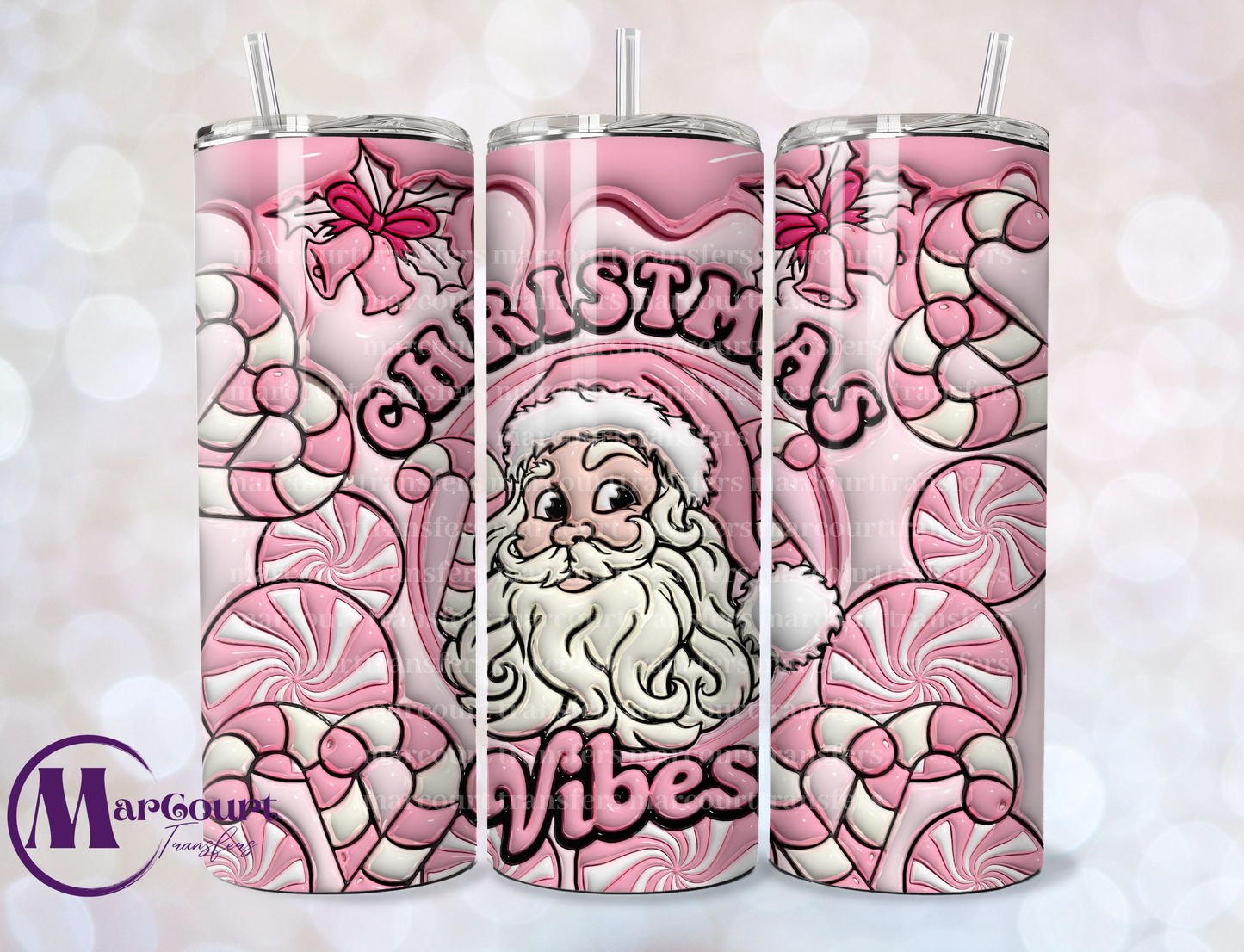 CHRISTMAS VIBES INFLATED-SKINNY TUMBLER TRANSFER