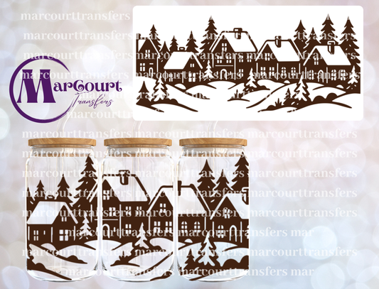 CHRISTMAS VILLAGE-16 0Z-UV DTF CUP WRAP