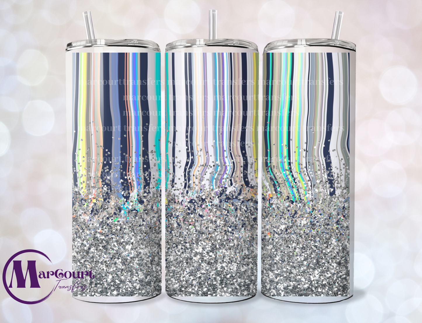 CHROME GLITTER-SKINNY TUMBLER TRANSFER