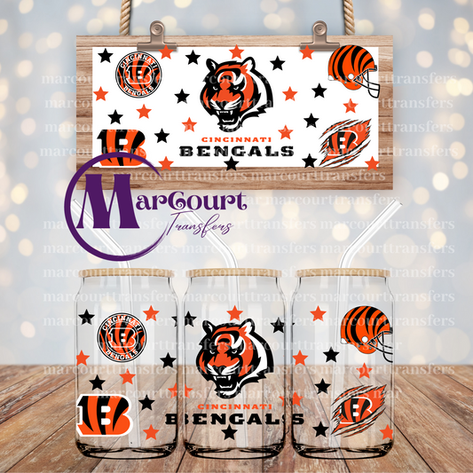 CINCINNATI BENGALS-16 0Z-UV DTF CUP WRAP