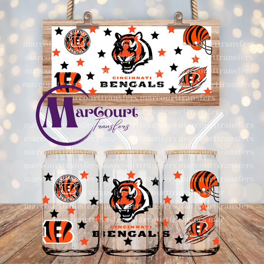 CINCINNATI BENGALS-16 OZ- UV DTF CUP WRAP