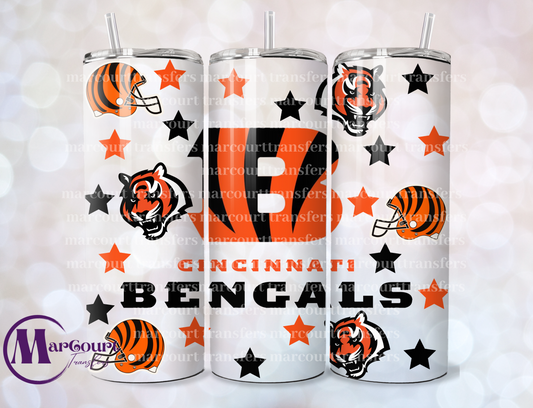 CINCINNATI BENGALS-20-SKINNY SUBLIMATION TUMBLER TRANSFER