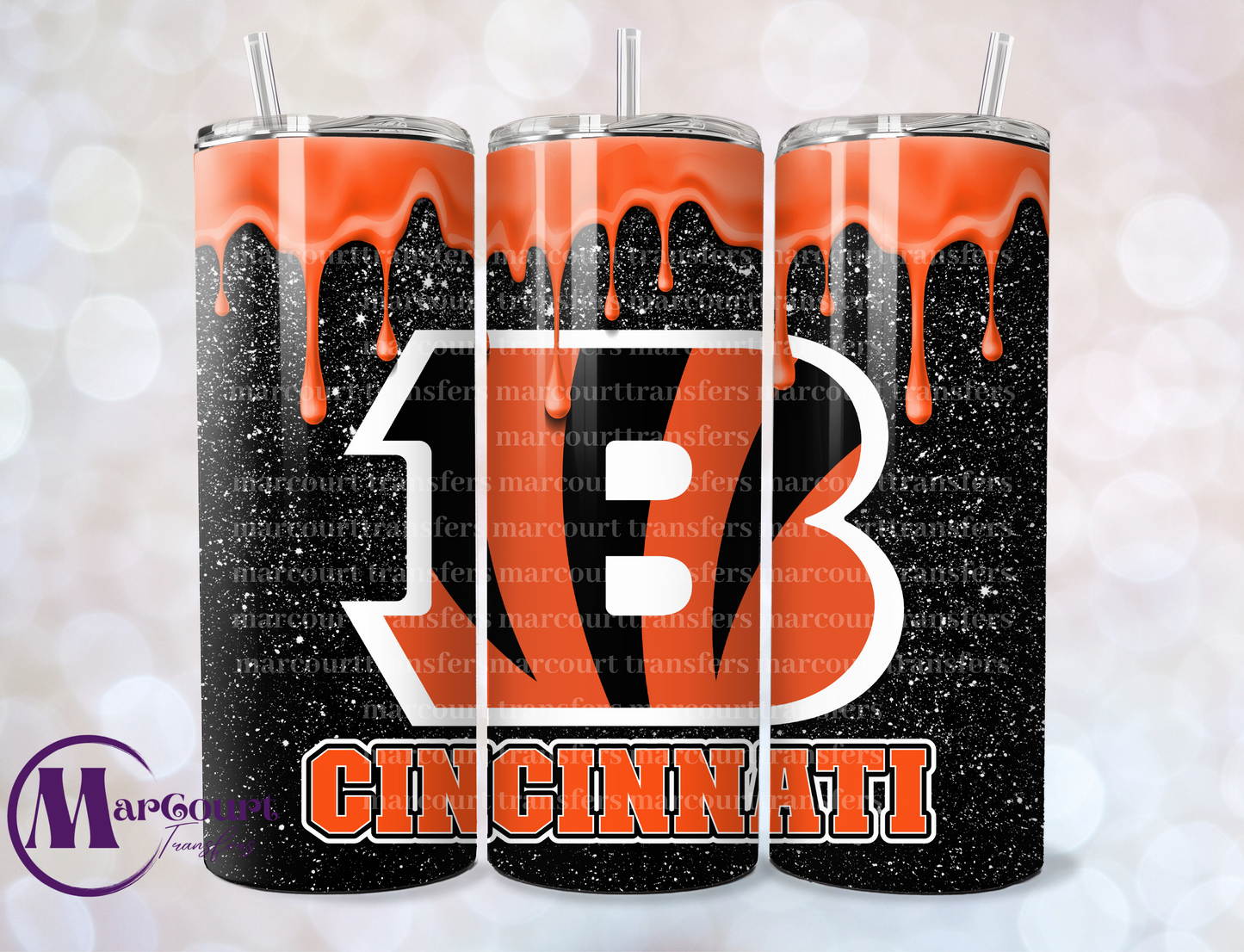 CINCINNATI BENGALS-SKINNY TUMBLER TRANSFER