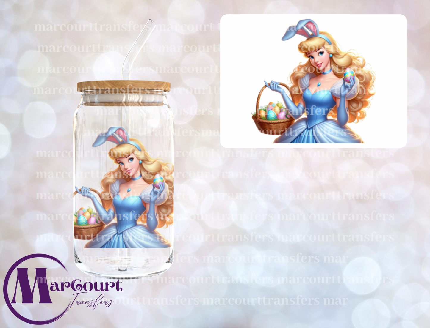 CINDERELLA EASTER-DECAL-UV DTF CUP WRAP