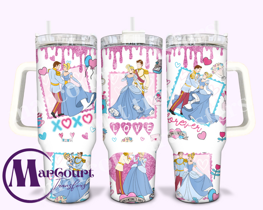 CINDERELLA VALENTINE-40 0Z-UV DTF CUP WRAP