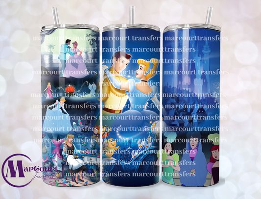 CINDERELLA AND PRINCE-SKINNY TUMBLER TRANSFER (SUBLIMATION)