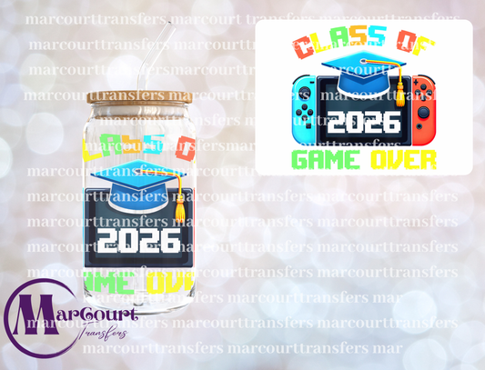 CLASS OF 2026 GAME OVER-DECAL-UV DTF CUP WRAP