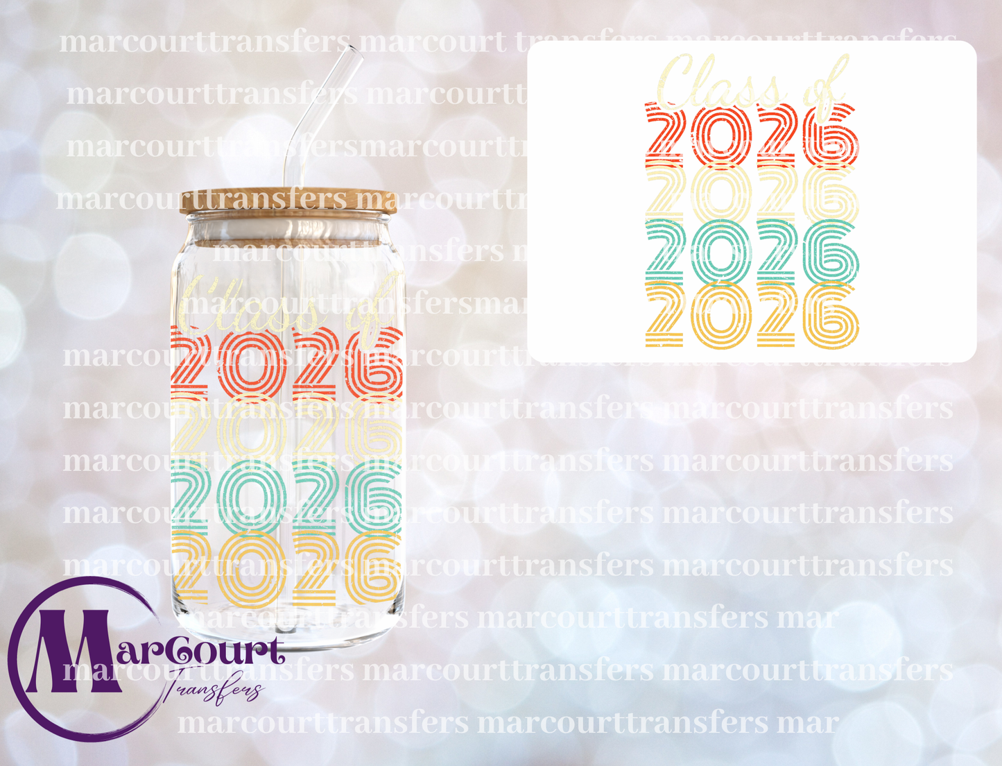 CLASS 2026 RETRO FLOWER-16 0Z-UV DTF CUP WRAP